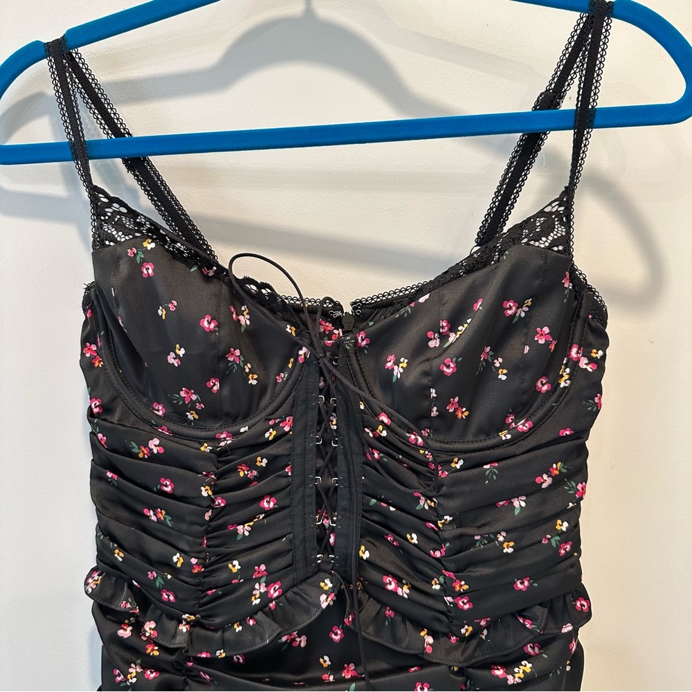 FOR LOVE & LEMONS Pansy Floral Mini Dress Size M - Picture 8 of 14